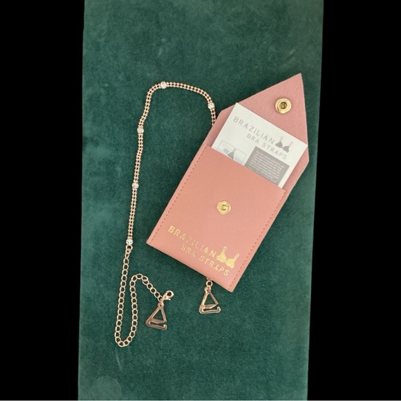 NWT Brazilian Bra Straps brand rose gold color crystals gold adjustable - Picture 4 of 5